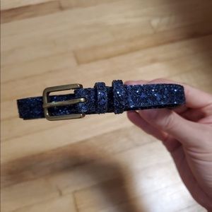 J.Crew Blue Glittery Belt Sz XS